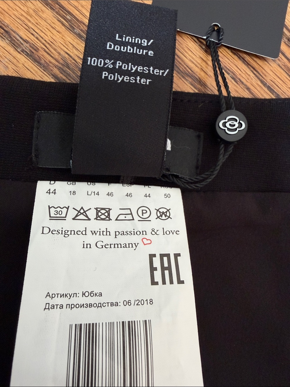 NWT Olsen sz 14 Black faux wrap skirt - closet staple; capsule wardrobe - Picture 9 of 11